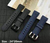 【YP】 Luxury 24mmx20mm at buckle Silicone Rubber watchband strap Racing Bent band logo on