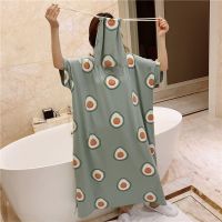 【 WYIN kitchen】 Nightgowns Women Printed Cartoon Lovely PopularLoose Fashion Casual Home Nightwear Chic Womens Sweet Summer Sleepshirt Ulzzang