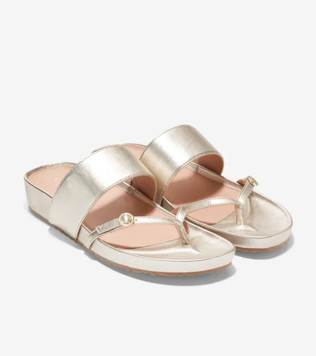 COLE HAAN รองเท้าผู้หญิง รุ่น MILANI THONG SANDAL สี SOFT GOLD LTR