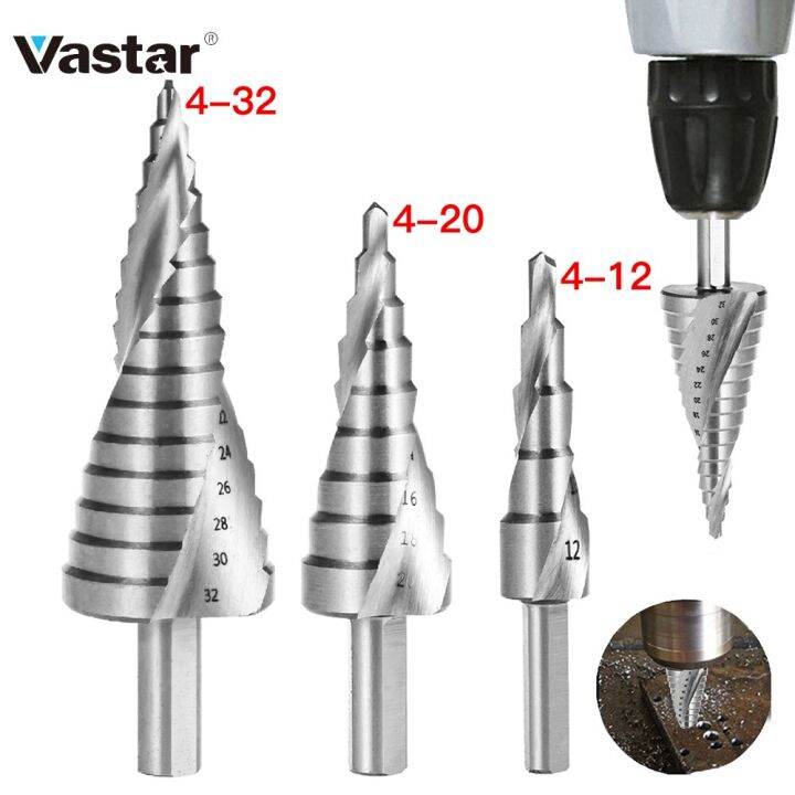 worth-buy-vastar-ชุดไม้บิตเคลือบดอกเจาะคว้าน-hss-4-12-20-32mm-ไทเทเนียมเครื่องมือไฟฟ้าสำหรับขั้นตอนการเจาะกรวยที่เจาะรูไม้ร่องเกลียวโลหะ