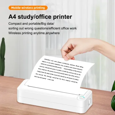 เครื่องพิมพ์กระดาษพกพา A4การพิมพ์ด้วยความร้อนแบบไร้สายรองรับเครื่องพิมพ์ภาพด้วย BT กว้าง210มม. สำหรับการพิมพ์สำนักงานบ้านท่องเที่ยวกลางแจ้ง