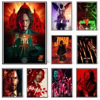 John Wick Chapter 4โปสเตอร์ภาพยนตร์ภาพวาดผ้าใบพิมพ์ Wall Art สำหรับ Room Home Decor - 2023 Pop Action Thriller ฟิล์มสุนทรียศาสตร์