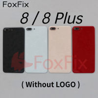 อะไหล่กระจกหลังแบบไม่มีโลโก้ Foxfix สำหรับ8/8 Plus เคสประตูที่อยู่อาศัยฝาหลังปิดโทรศัพท์ด้านหลังพร้อมชิ้นส่วนกล้อง