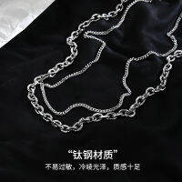钛钢项链男潮嘻哈小众简约锁骨链女ins冷淡风男士百搭复古配饰品