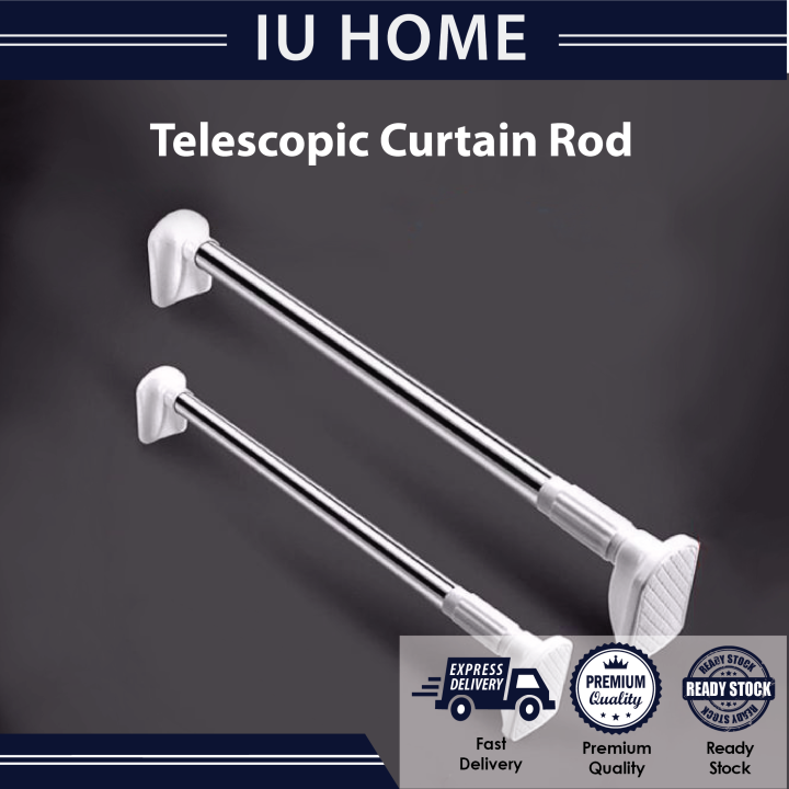 Adjustable Curtain Rod Tension Rod Cloth Rail Bathroom Antislip No