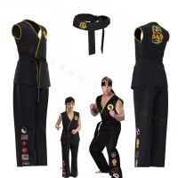 Cobra Kai Cosplay Costume for Kids Adults The Karate Kid Daniel LaRusso Johnny Lawrence Black Karate Uniform Top Pants Halloween