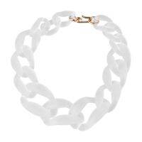 big plastic Chain Necklace Frosted white