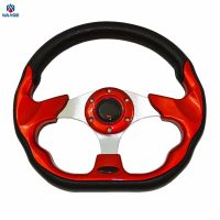 waase Universal Steering Wheels 320mm PVC Leather Racing Sports Auto Car Steering Wheel with Horn Button 12.5 inches Furniture Protectors Replacement