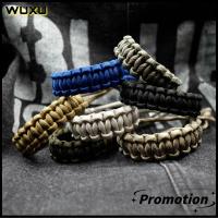 WUXU 1PC คุณภาพสูง อุปกรณ์กลางแจ้ง ทอผ้า สายพาราคอร์ด เครื่องมือเดินป่าตั้งแคมป์ 550 สร้อยข้อมือ Paracords สร้อยข้อมือฉุกเฉินเอาตัวรอด