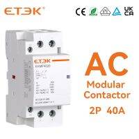 【Taiyong Electric】ETEK ในครัวเรือน AC Modular Contactor 220V เฟสเดียว2P 40A 2NO Coil Din Rail ประเภท EKMF 4020 230