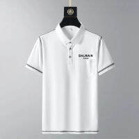 Original Balmain∮ Paris Men S Summer Quick Dry Golf Shirts Moisture Wicking Performance เสื้อโปโลแขนสั้นลำลองด้านบน