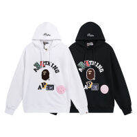 เสื้อฮู้ดพิมพ์โฟมตัวอักษรสีรุ้ง Bape