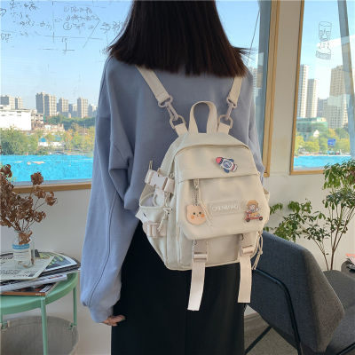 Backpack Womens 2022 Spring and Summer New Cute Simple Small Square Bag Sen Series Ins Casual Student Diagonal Backpack