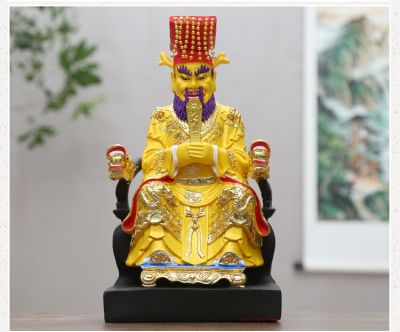 Fast shipping 38ซม.เอเชีย House Store บริษัท Talisman Exorcise วิญญาณชั่วร้ายโชคดีมังกรทองยาว King Wang พระเจ้า Feng Shui รูปปั้นพระพุทธรูปทิเบต
