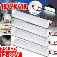 12V 24V 10W 72 LED โคมไฟอ่านหนังสือ Super Bright LED Strip ไฟเพดานไฟภายในรถ Light Bar สำหรับรถบรรทุก RV Camper