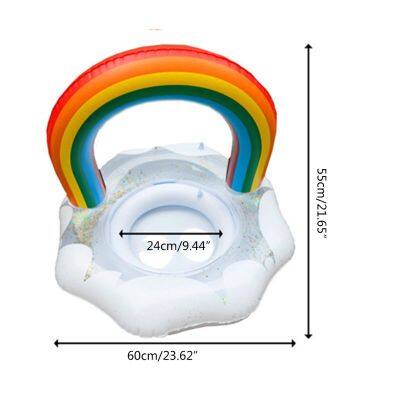 ：《》{“】= Baby Sequins Rainbow Clouds Pool Float Swimming Float Seat Inflatable Circle Swimming Ring Tube Pool Float Summer Pool Toy Kids