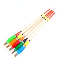 5Pcs Fishing Float With Copper Lead Balsa Wooden Buoy Float Bobber Cork Fishing Floating Drift Vertical Buoy Fishing Accessories  Lures  Baits