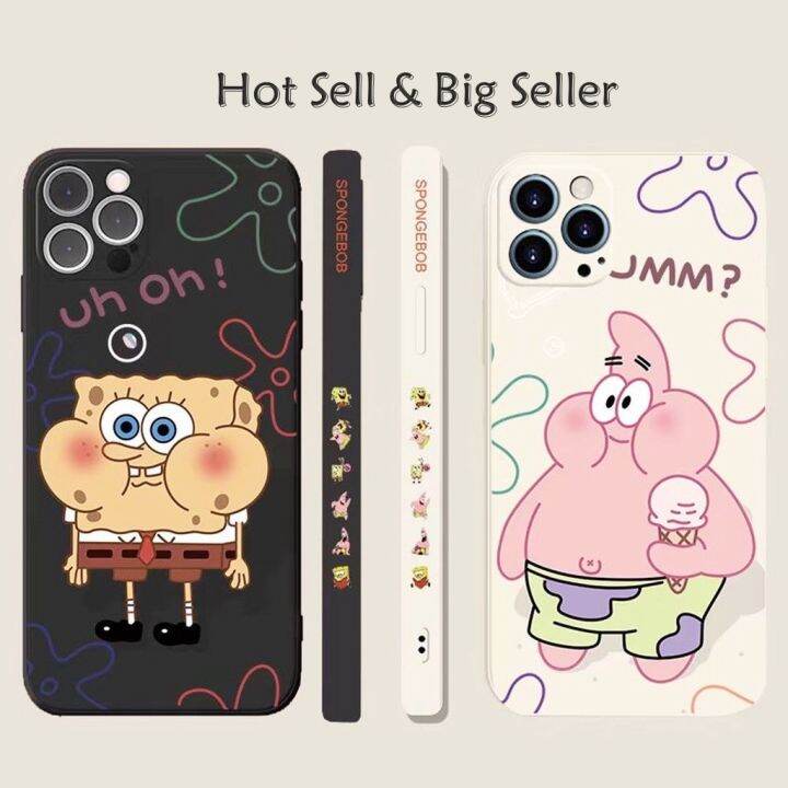 spongebob-amp-patrickstar-redmi-10-9t-9a-9c-9-note-10-9-8-pro-9t-xiaomi-poco-m3-pro-x3-nfc-mi-11-lite-10t-pro-side-stripe-casing-anime-silicone-soft-cover