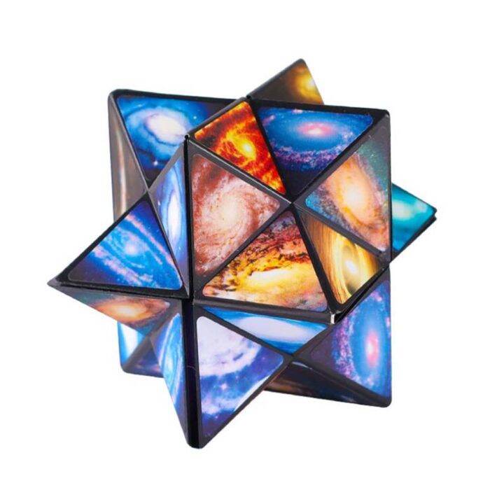 YESSHEN The Amazing Star Cube Transforming Geometric Puzzle Transform Into 2 Pieces