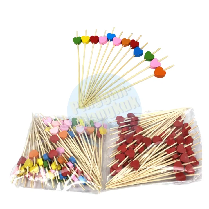 Colourful Cocktail Pick Bamboo Skewer Fruit Appetizer Pick Decorative