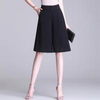 Plus Size Chiffon High Waisted Shorts for Women Summer Korean Woman Black Ladies Bermuda Womens Shorts Wide Leg Short Pants