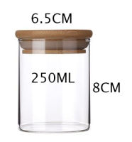 Glass Food Storage Bottle Bamboo Cover Sealed Grains Nuts Tank Can Kitchen Sorting Storage Box Container Coffee beans spices box