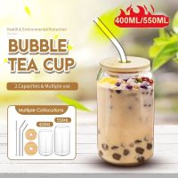 550ml400ml Bubble Glass Cup With Straw Transparent Coffee Cup Milk and Mocha Breakfast Mugs Drinkware Beer Cola Juice Glass Can