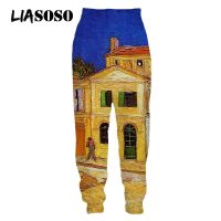 LIASSO 3D Painting Van Gogh Drawing Art Sports Pants Casual Pants for Men and Women Large Size Harajuku Hip Hop Running Sportswear