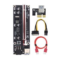 Mining Graphics Card Riser VER009S Plus 1x to 16x Powered Riser Adapter Card USB 3.0 Extension Cable 6Pin PCIE to SATA