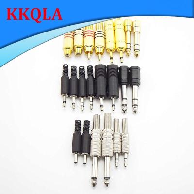 QKKQLA 2pcs 3.5mm to 6.5mm female Male Audio Connector Adapter RCA Stereo Jack Plug For Aux Speaker Cable Headphone