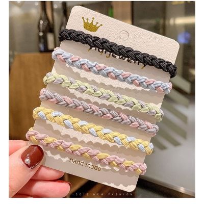 Handmade Braid Hair Rope / Candy Color Thicken Ponytail Holder Casual Bracelet / Elastic Rubber Bands Hairband
