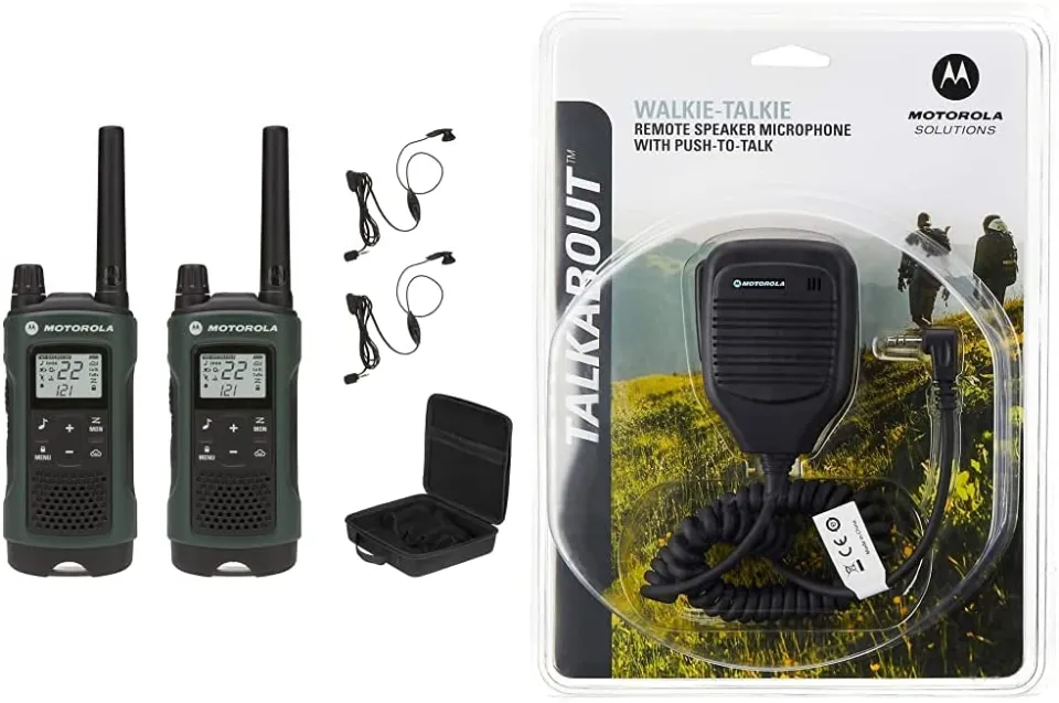 Motorola Solutions Motorola Talkabout T465 Rechargeable Two-Way Radio Bundle  (Green)  Motorola 53724 Remote Speaker Microphone (Black) Lazada