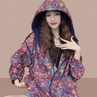 ▼♀▥ Harajuku Vintage Print Long Sleeve Hooded Jacket Women Sweatshirt Summer Jacket Beach Outdoor Sun Protection Clothes Coats New