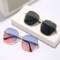 ☇♞ Sunglasses Womens Fashion Sunglasses Womens Sunglasses Gradually Changing Full Frame Metal UV Resistant Sunglasses