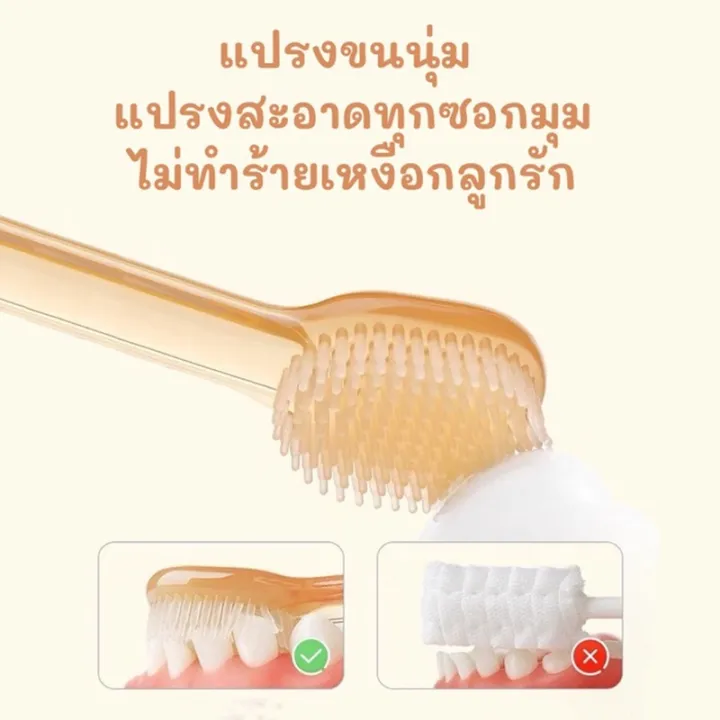 yohei-แปรงซิลิโคน-ชุดแปรงสีฟันเด็ก-ทําความสะอาดช่องปาก-แปรงทำความสะอาดลิ้น-กล่อง-3-ชิ้น