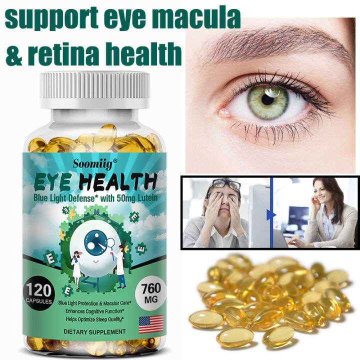 SOOMIIG Eye Vitamins with Lutein, Zeaxanthin and Bilberry Extract for