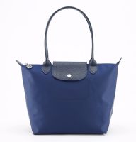 ของแท้100% Longchamp Le Pliage Neo ยาวกระเป๋า2605578556-สีกรมท่า-ขนาดเล็กหนาถุงช้อปปิ้งไนล่อนกระเป๋าสะพายไหล่กระเป๋าผ้าสะพายข้างกระเป๋าสุภาพสตรี-Made In France