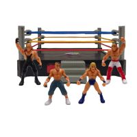 G 4 Pcs Wrestler Athlete Wrestling Character Gladiator Model Set With Arena Action Figure Assembled Battle Game Toy For Boys