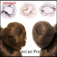 78YUANFF 20/40 Pcs ลดกระหน่ำ เครื่องมือจัดแต่งทรงผม ขอบยางยืด ตาข่ายคลุมผมที่มองไม่เห็น ตาข่ายวิกผมตาข่าย บัลเล่ต์ Snood ขนมปังหน้าปก