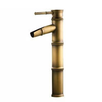 Single Handle Hot and Cold Basin Faucet Antique ss Bamboo Style Faucet Kitchen Taps Bathroom Accessories