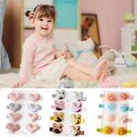 Kids Girls Hair Accessories 8pcs/Set  Print Cotton Love Hair Clips for Girls Fashion Crown Toddlers Hairpins Barrettes