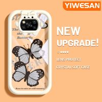 YIWESAN เคสสำหรับ Xiaomi POCO X3 Poco X3 NFC Poco Pro X3การ์ตูนผีเสื้อสีดำสีสันสดใสมาการองนุ่มกันกระแทกเคสโทรศัพท์โปร่งใสสร้างสรรค์น่ารักป้องกันเลนส์กล้องมอนสเตอร์ซิลิโคนใส