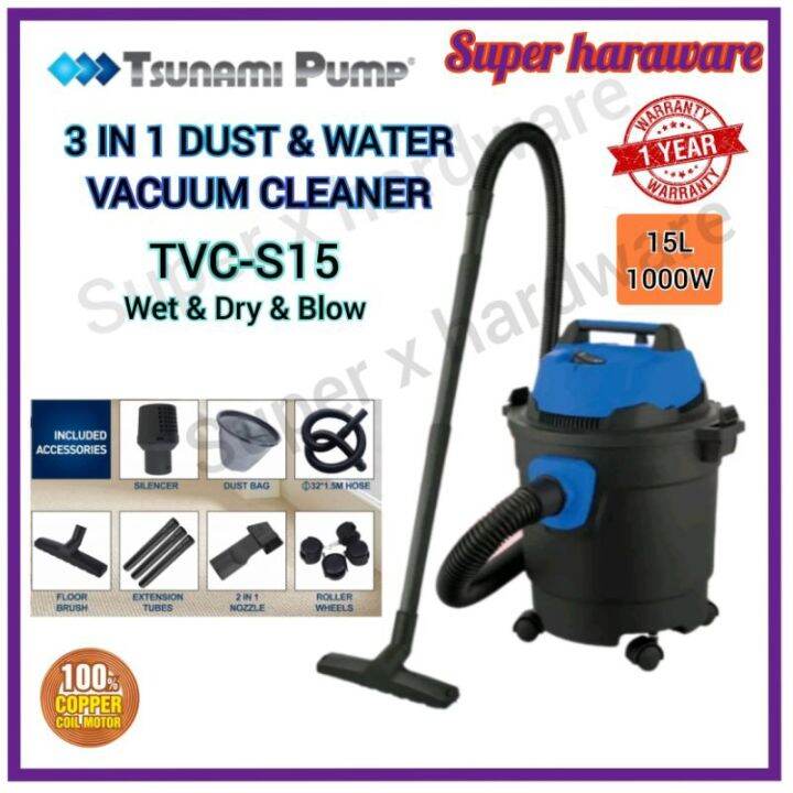 TVCS15 Tsunami 3 in 1 Industrial Dust & Water Vacuum Cleaner Series