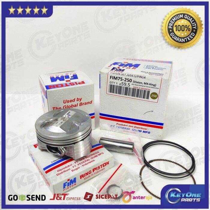 PISTON KIT FIM 75 VIXION R15 JUPITER MX KING BORE UP PIN 14 ORI MEREK FIM Lazada Indonesia