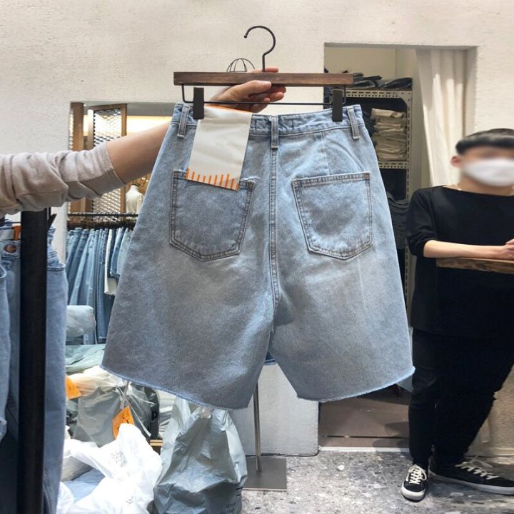 m-4xl-holes-women-short-denim-pants-2022-new-high-waist-summer-wide-leg-pants-zipper-fly-casual-female-jeans-shorts