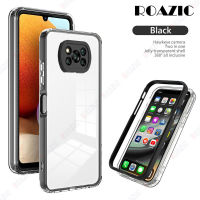 เคสโทรศัพท์โปร่งใส ROAZIC สำหรับ Xiaomi Mi POCO X3 NFC X3 Pro ซองนุ่มกันกระแทกปลอก2 In 1สีลูกกวาดใสคลุมหลังซิลิโคน