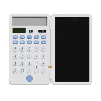 Portable Calculator Calculator ABS Calculator with Writing Tablet,12 Digits Display Rechargeable Solar Power Desk Calculator for Office, School