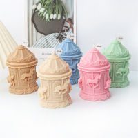 Decorative Ornaments Christmas Desk Ornaments Christmas Aromatherapy Plaster Resin Model Aromatherapy Plaster Model Mold Cylindrical Carousel Candle Mold