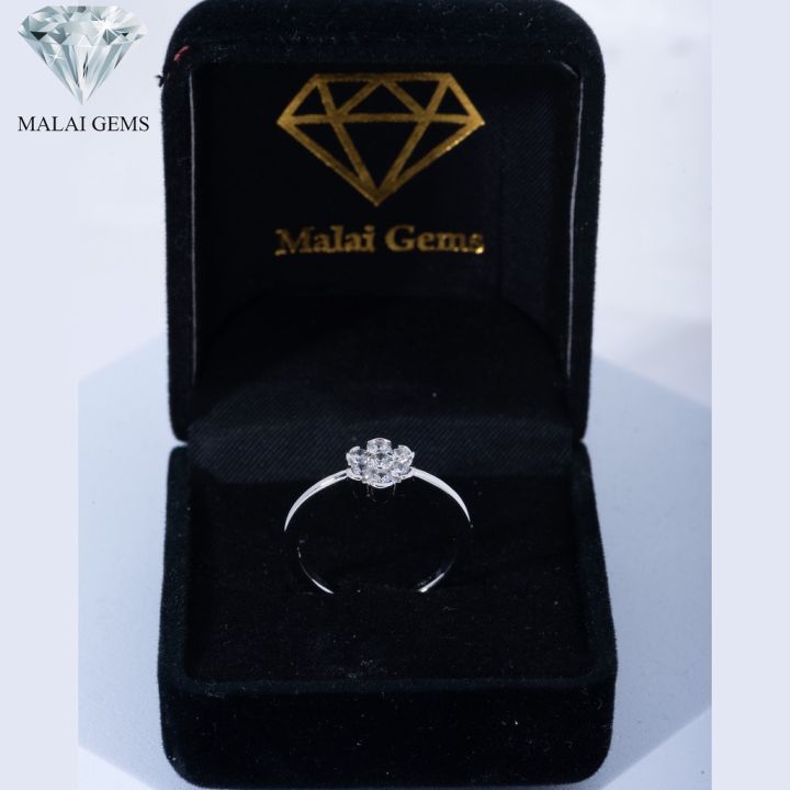 malai-gems-แหวนดอกไม้-แหวนเพชร-เงินแท้-925-เคลือบทองคำขาว-ประดับเพชรสวิส-cz-รุ่น-291-rh0010-แถมกล่อง-แหวนเงินแท้-แหวนเงิน-แหวน