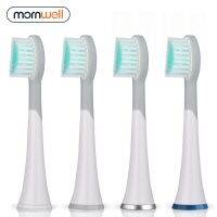 ✖℡ Mornwell 4pcs White Rubberied Replacement Toothbrush Heads with Caps for Mornwell D01/D02 Electric Toothbrush